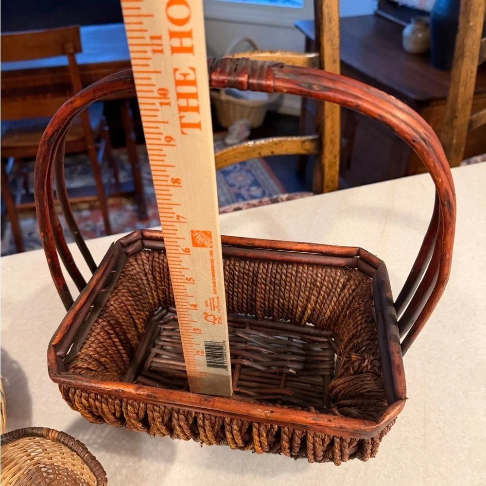 Vintage Handcrafted Wicker Bohemian rustic decor bundle